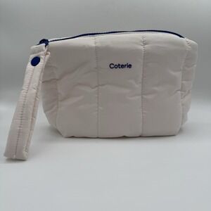 Coterie The Pouch Puff Wristlet Zip White Blue Baby Diaper Bag Puffy